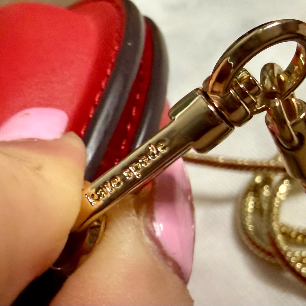 RARE Kate Spade Red Leather Heart Crossbody Shoulder Bag - Picture 7 of 10